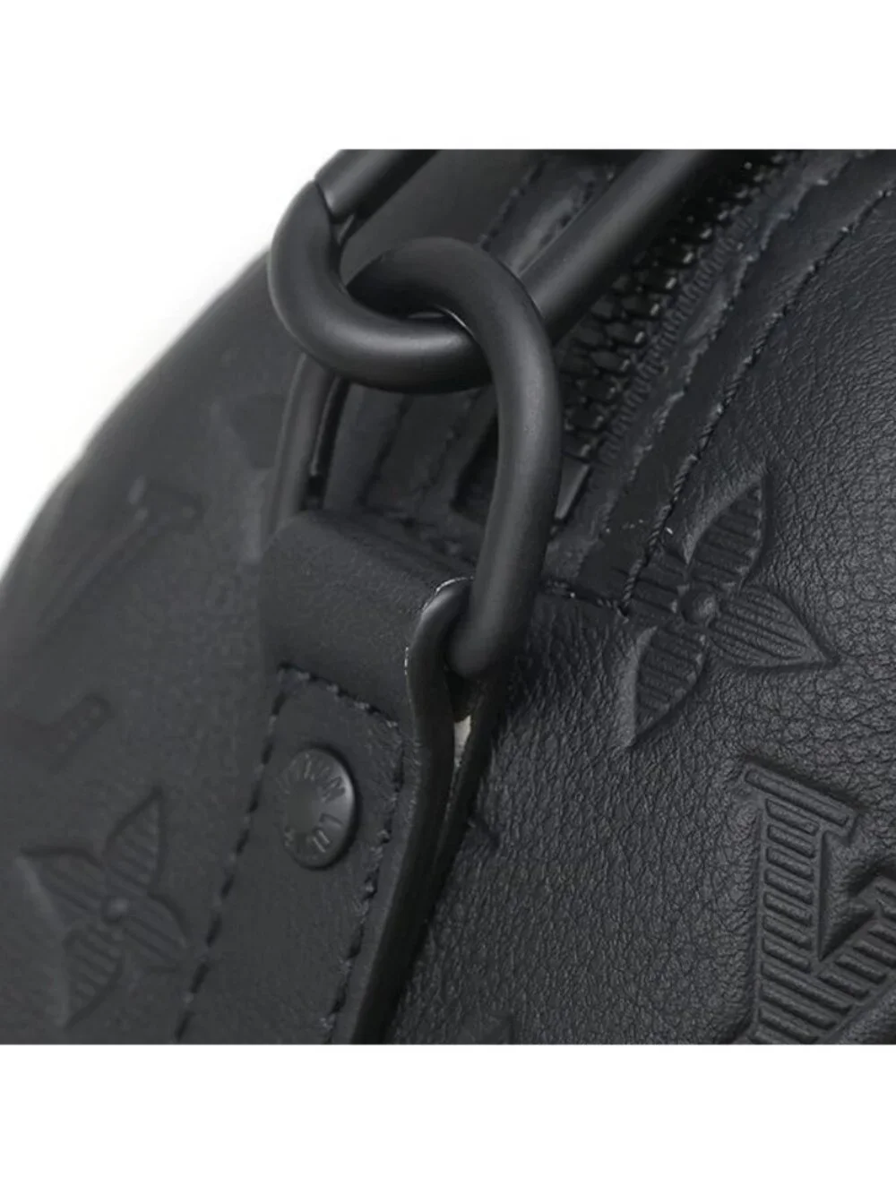 Louis Vuitton Shoulder Bag City Keepall Leather Monogram Shadow Noir Black